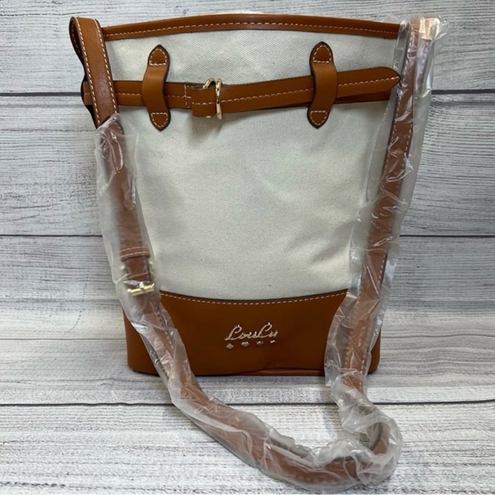 Tan and Cream Women's Bag